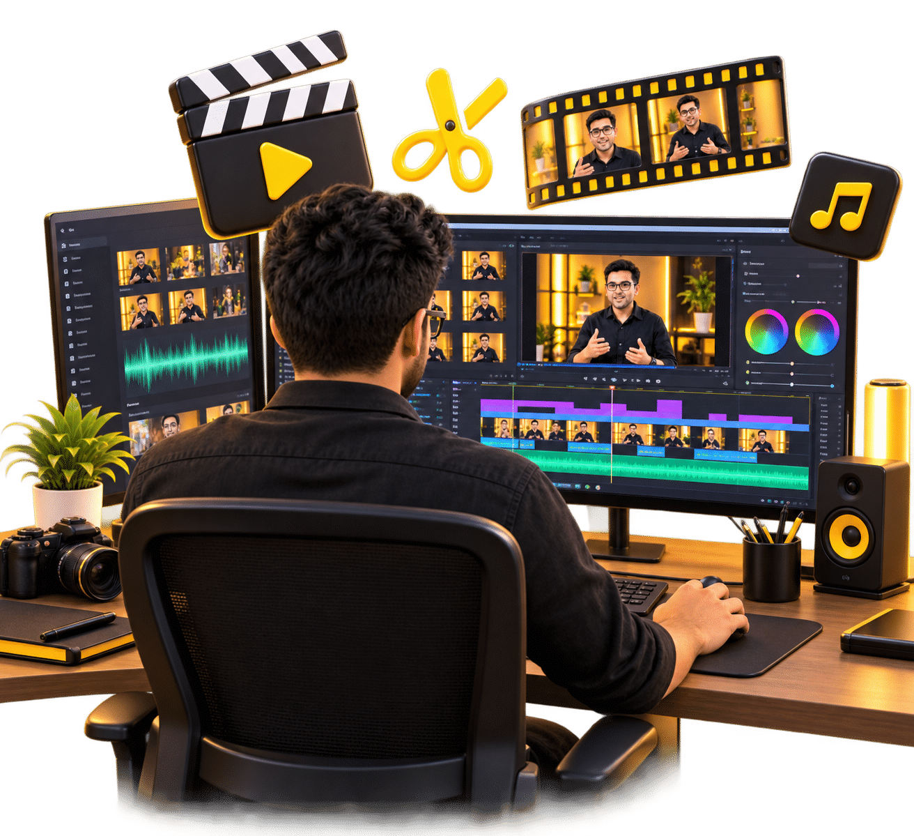Professional social media video editing icon