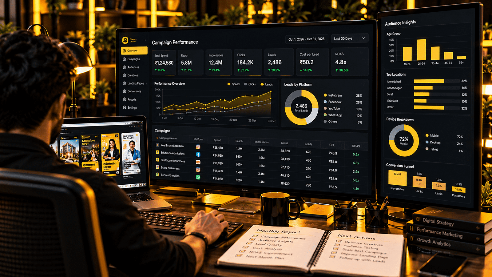 Campaign performance optimisation workspace