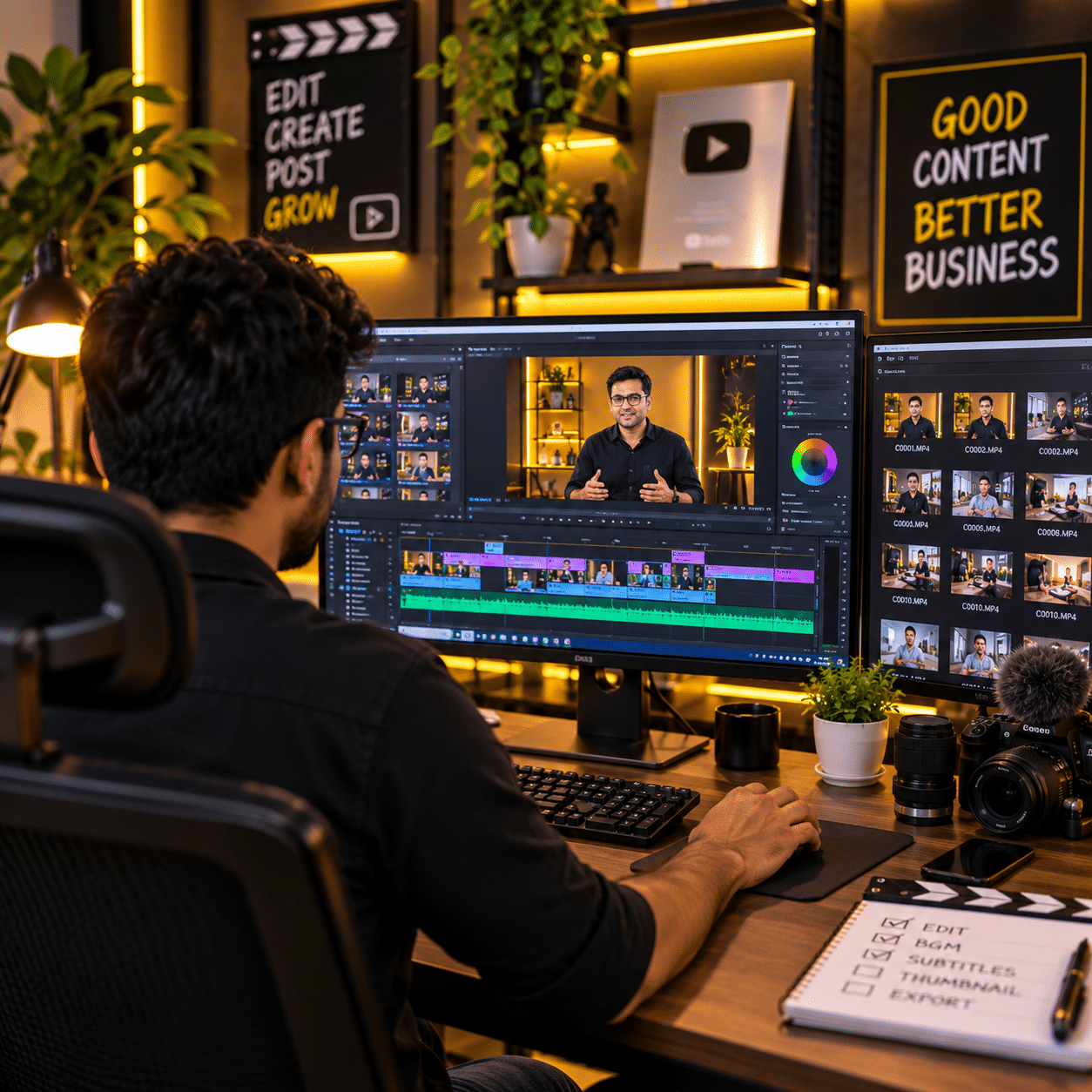Video editing workspace for social media content