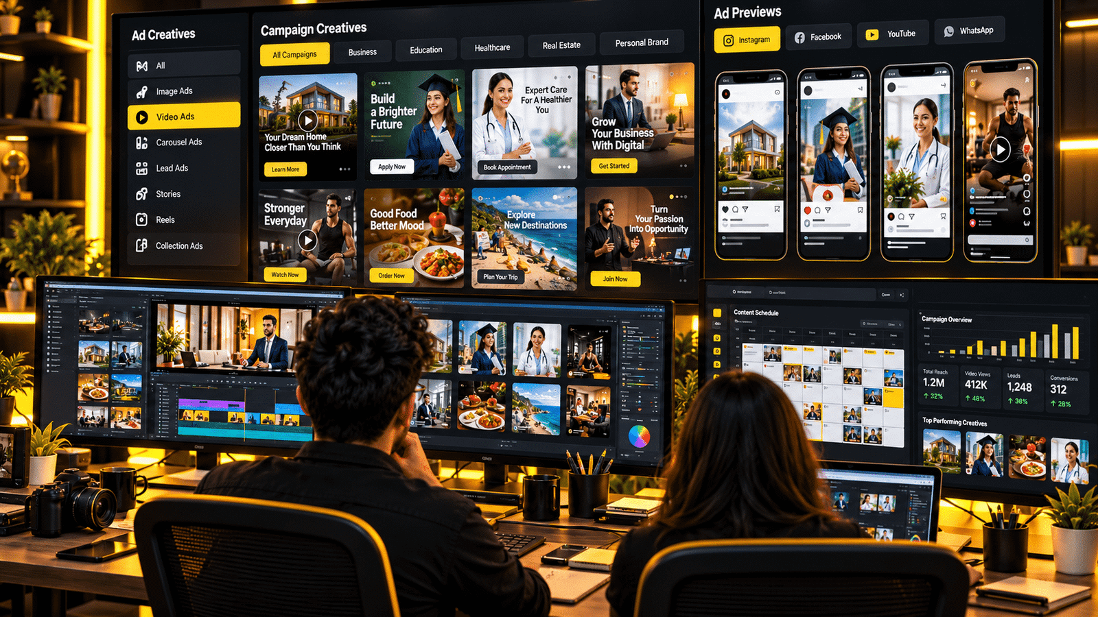 Social media advertising creative campaign dashboard