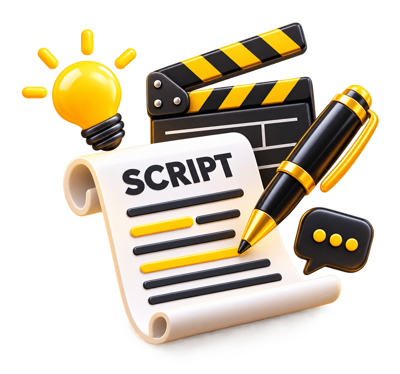 Social media script writing 3D icon