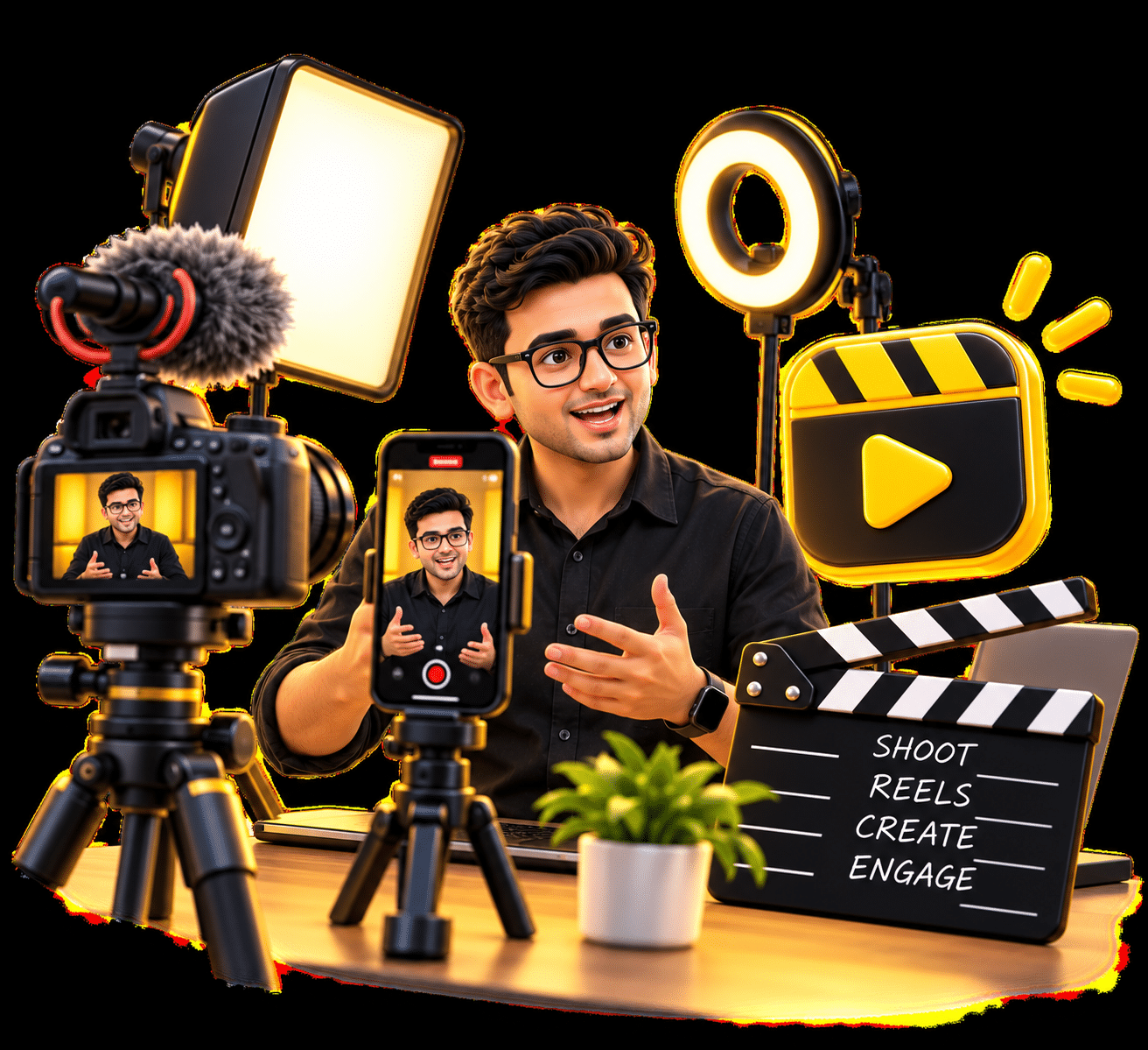Reel production 3D icon