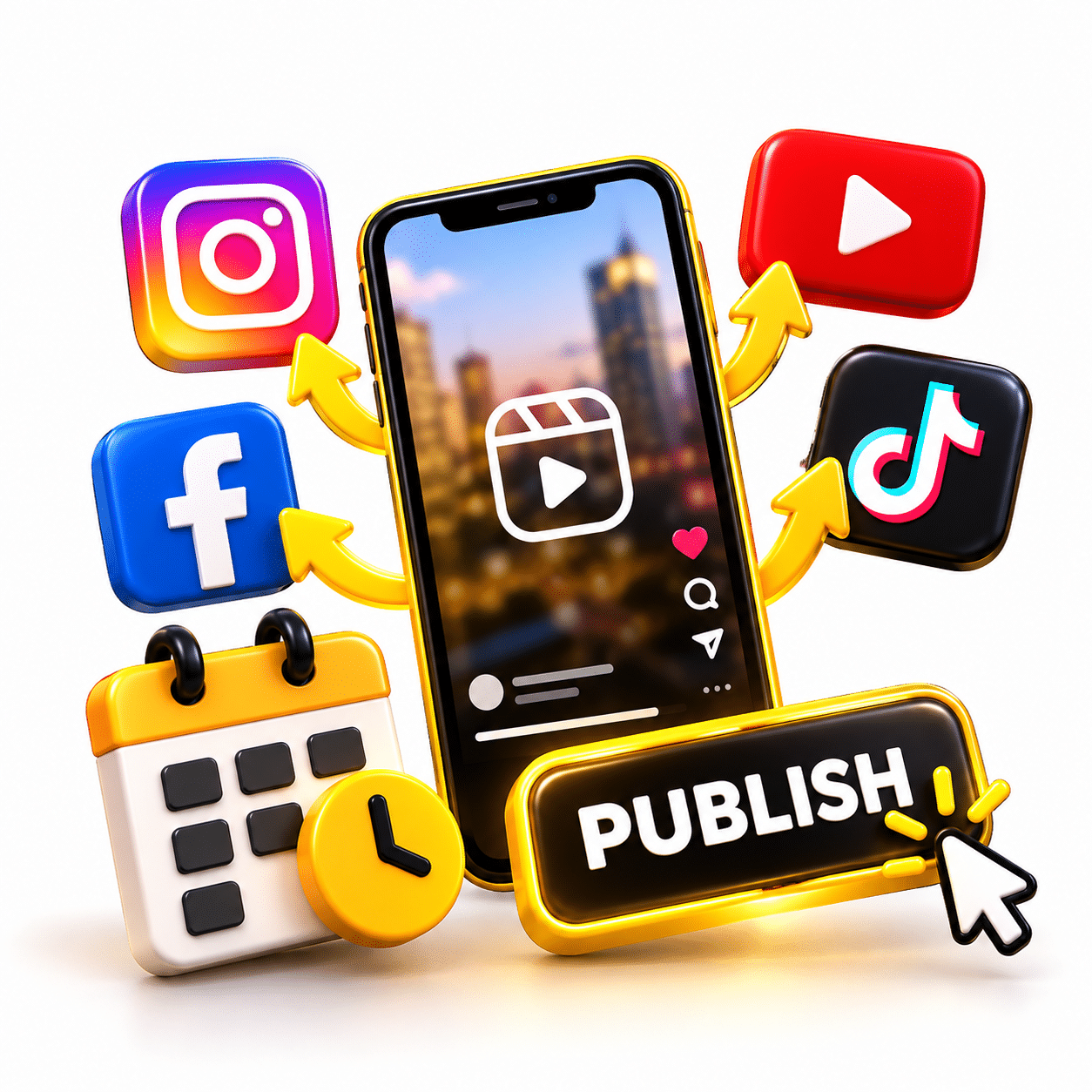 Social media publishing and content management icon