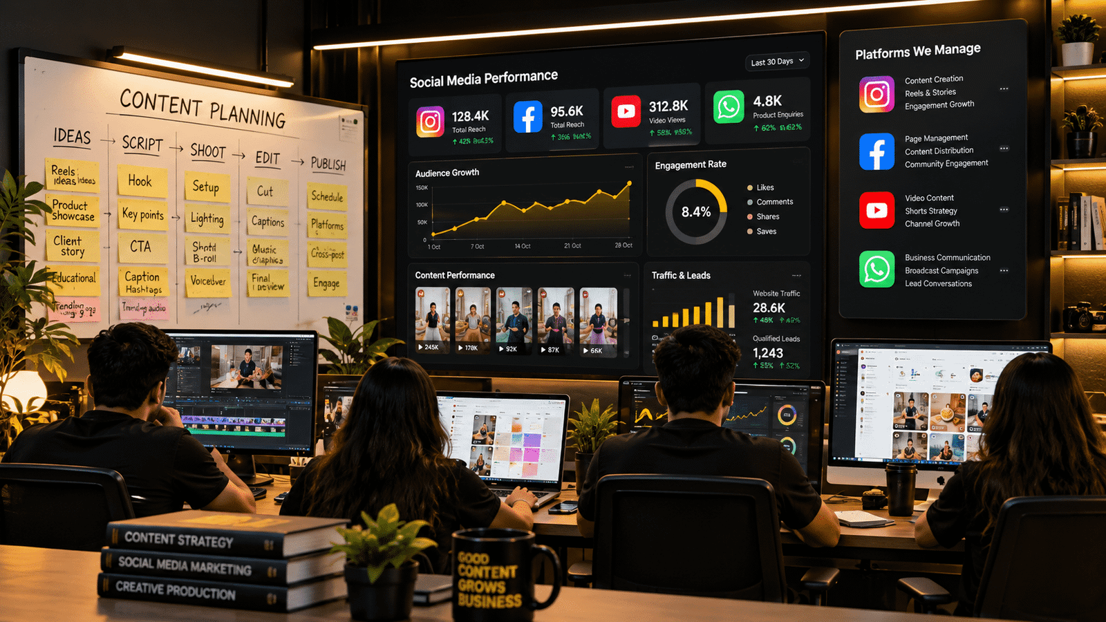 Social media creative studio and content management