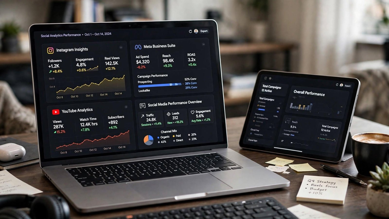 Social media analytics and performance dashboard